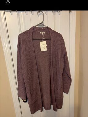 NWT Miracle Dusty Mauve Open-Front Knit Cardigan M/L